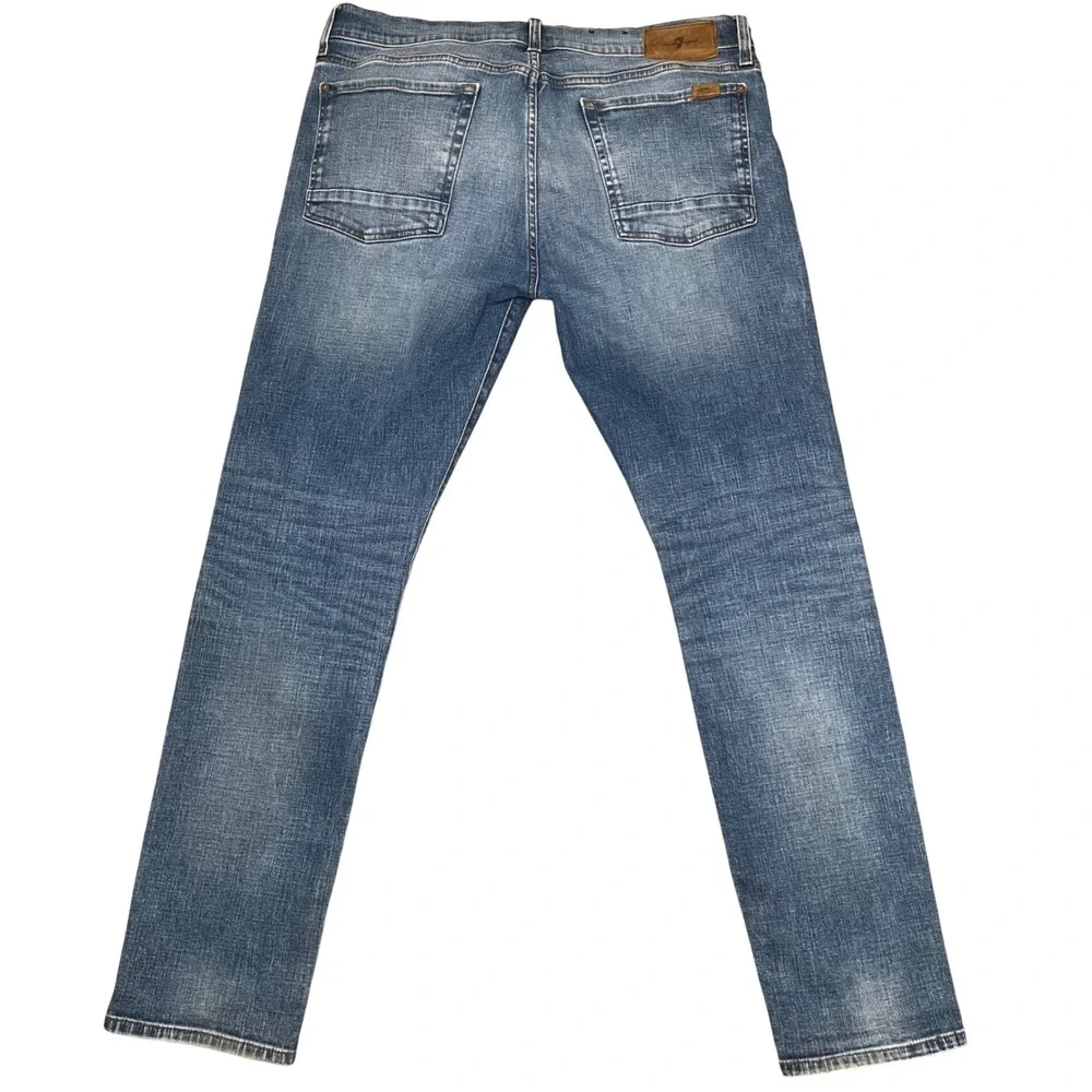 7 For All Mankind Adrien Jeans Mens 36 Blue Slim Taper Medium Wash Button Fly
